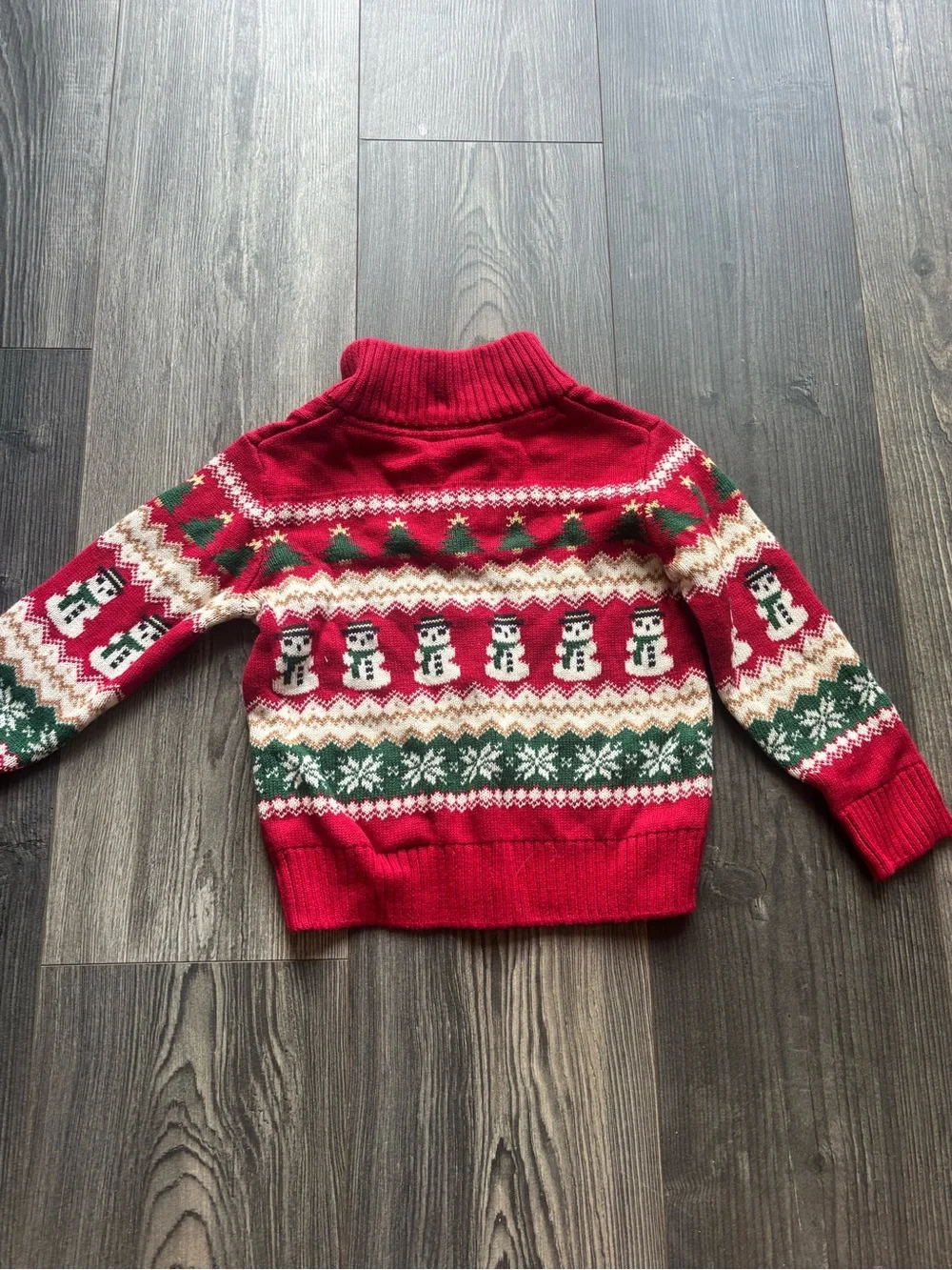 The Children's Place Red Holiday Fair Isle Sweater & Red Plaid Button Shirt Set